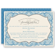 Antique Border - Cornflower - Invitation